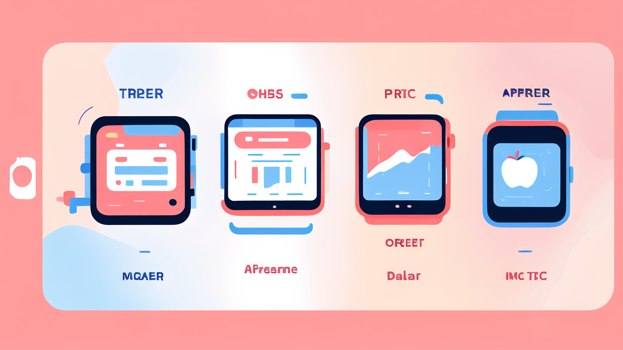 health tracking smart watches, wearable health technology shown through secure, photo, and settings smartphone interfaces