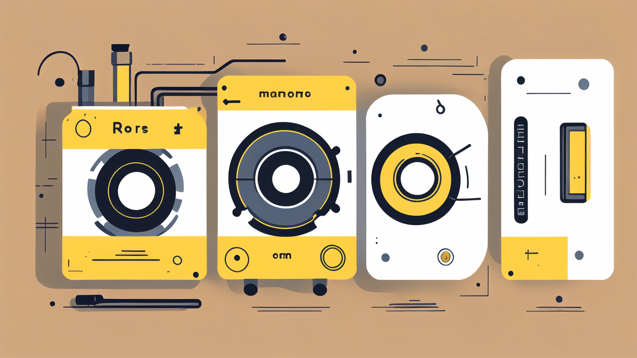 6009 RS Bearings with yellow-black stripes and blue-white cylinders on peach background