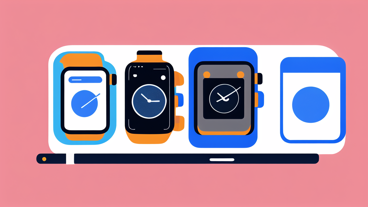 smart smart watch, Wearable Technology: trio of smartphones with varied graphs on solid pink background