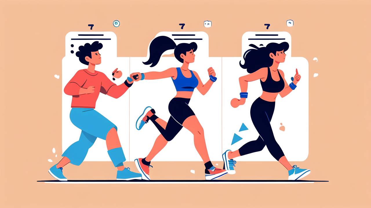 Runners in vibrant attire showcasing Apex Activity Trackers for fitness tracking.