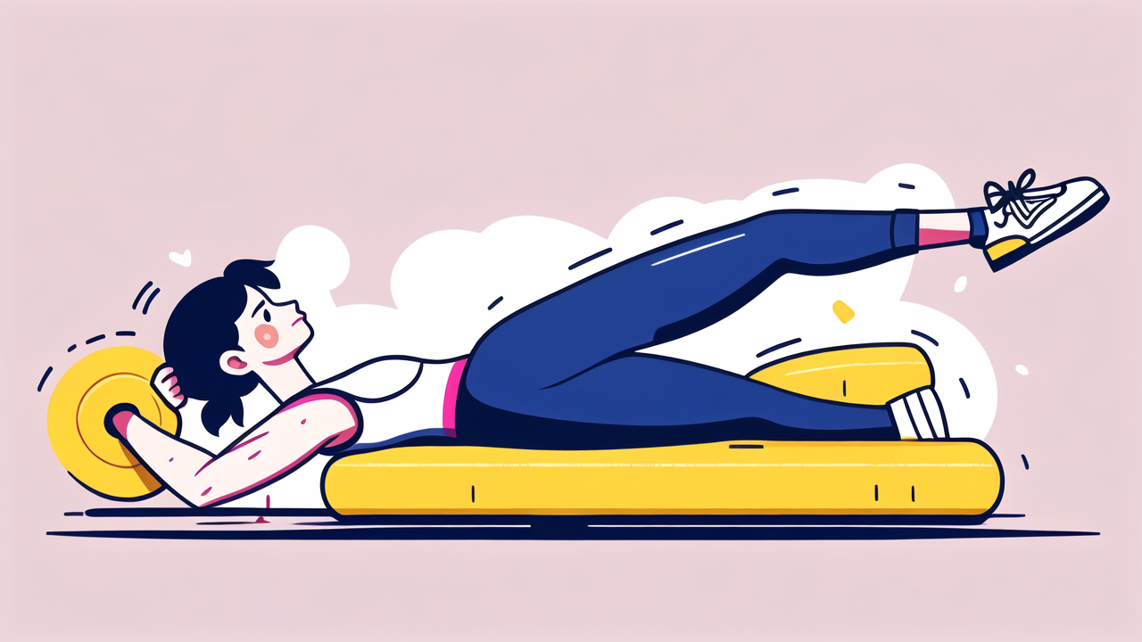 woman using a Carbon Rolle foam roller during leg raise exercise for abs strength