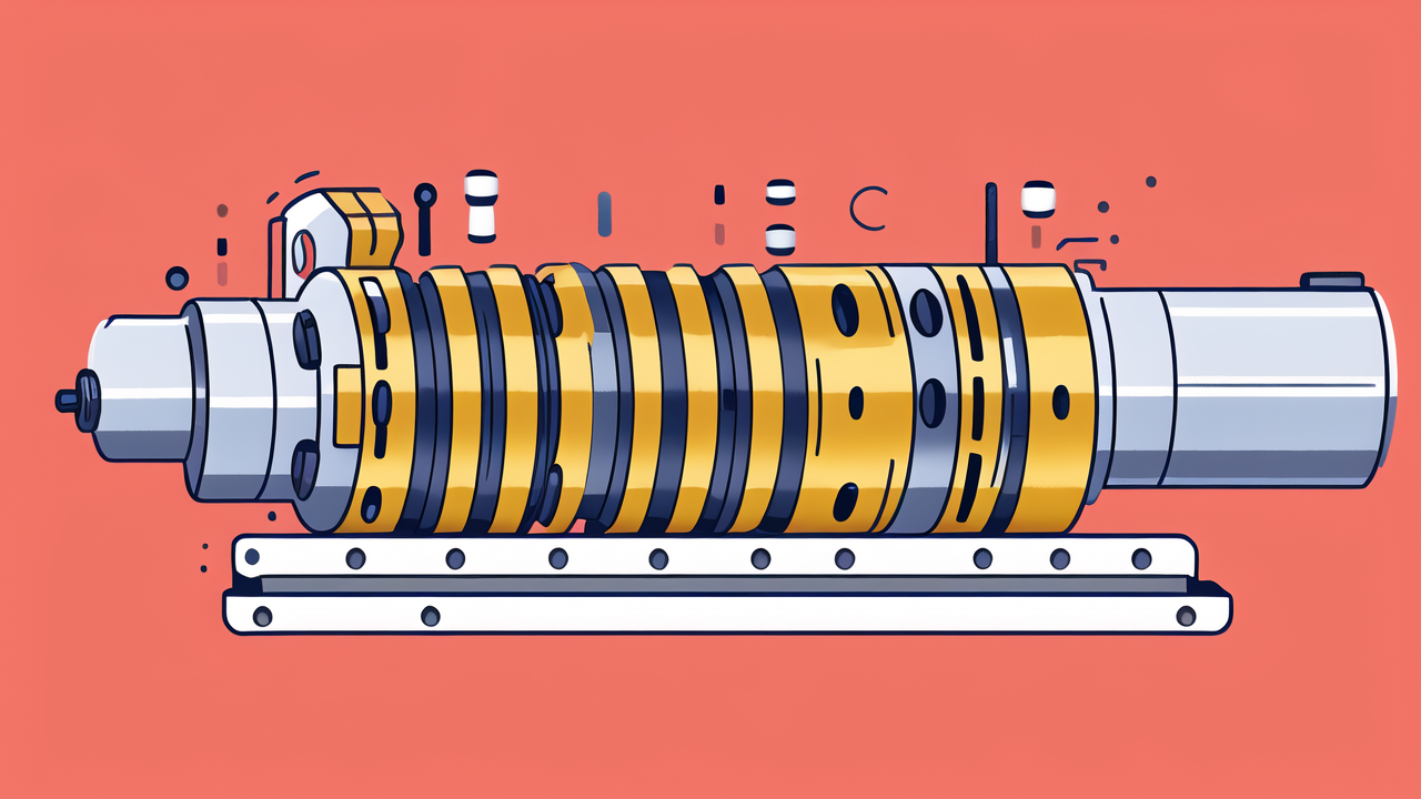 6006 bearing price, 6006 bearing illustration on a white platform with yellow-striped cylinders, red backdrop