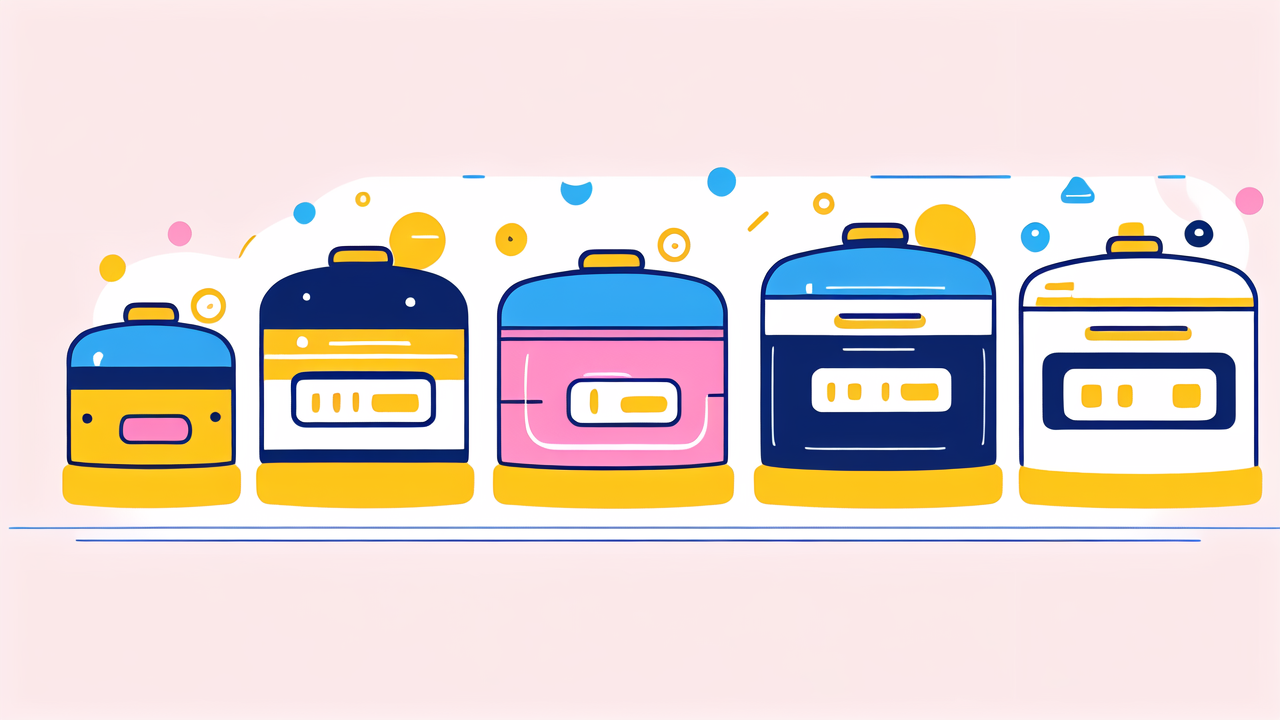 babys cap, Baby winter clothing alongside colorful cartoon jars on soft pink backdrop