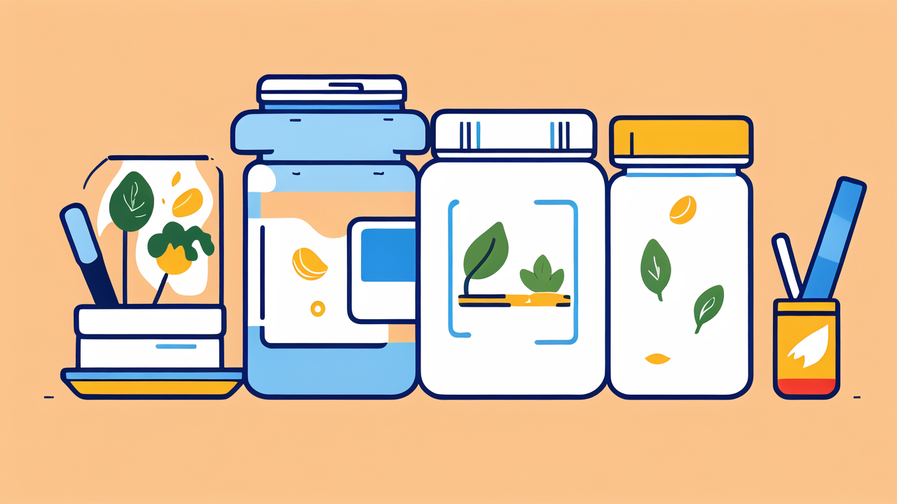 bong repair, Medium Bong themed jars with plant, lemon, and seed on orange background