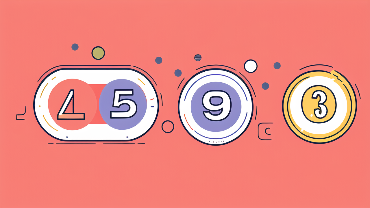 Vibrant imagery with numbers in colored circles; playful pink backdrop; lacks australian coins or elephant pipes.
