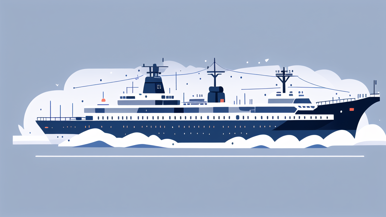 resin carbon kevlar, Carbon Kevlar Composites cruise ship among serene blue sea and sky backdrop.
