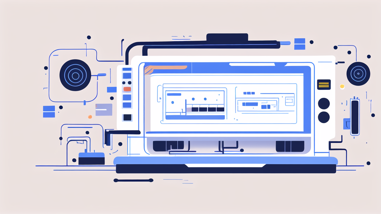6322 C3 Bearing technology theme with blue laptop, speaker, and camera setup