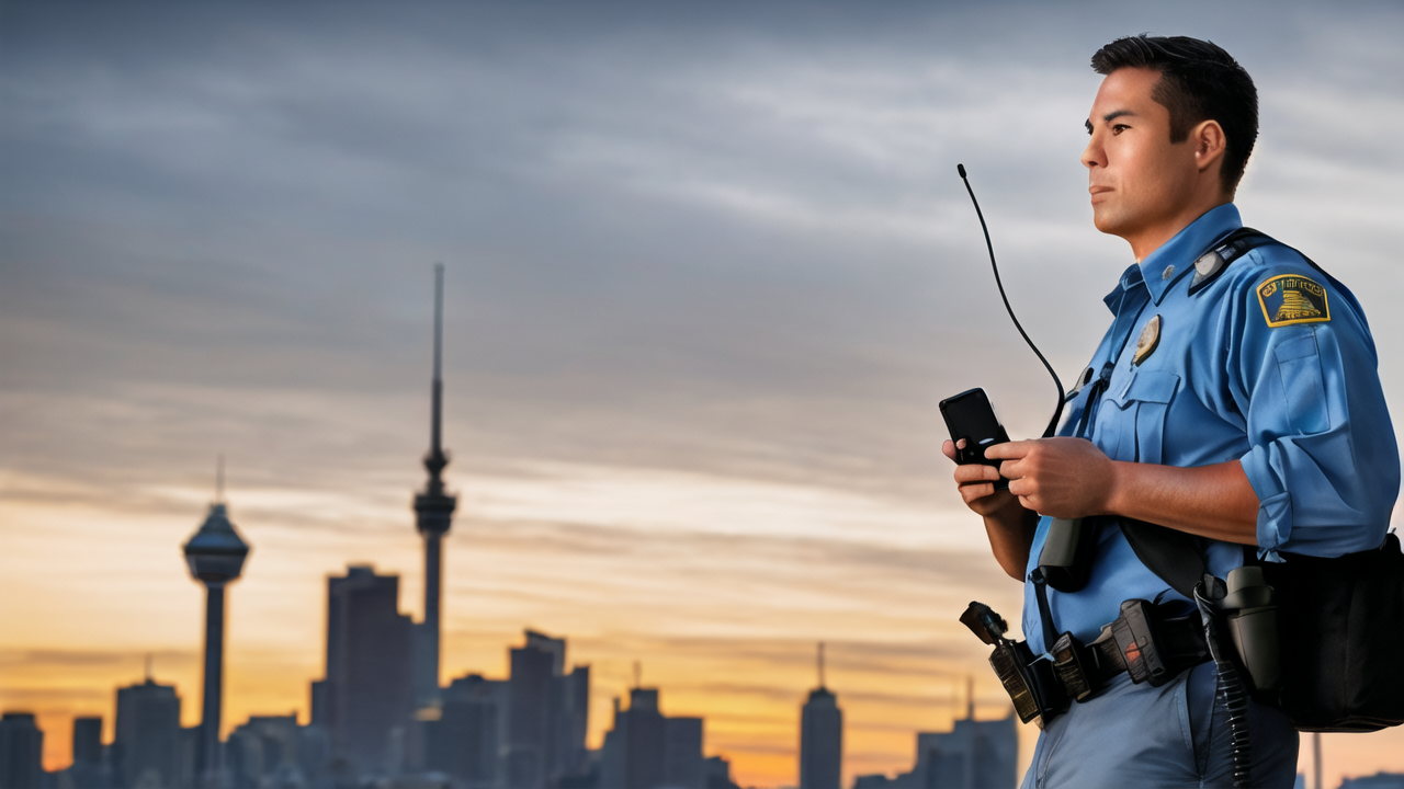 police using walkie talkie
