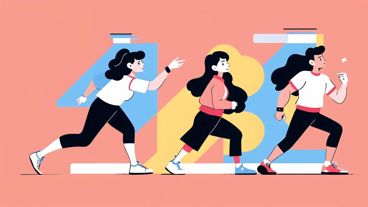 Vibrant illustration of dynamic women in motion, featuring FILA luxury affordable watches.