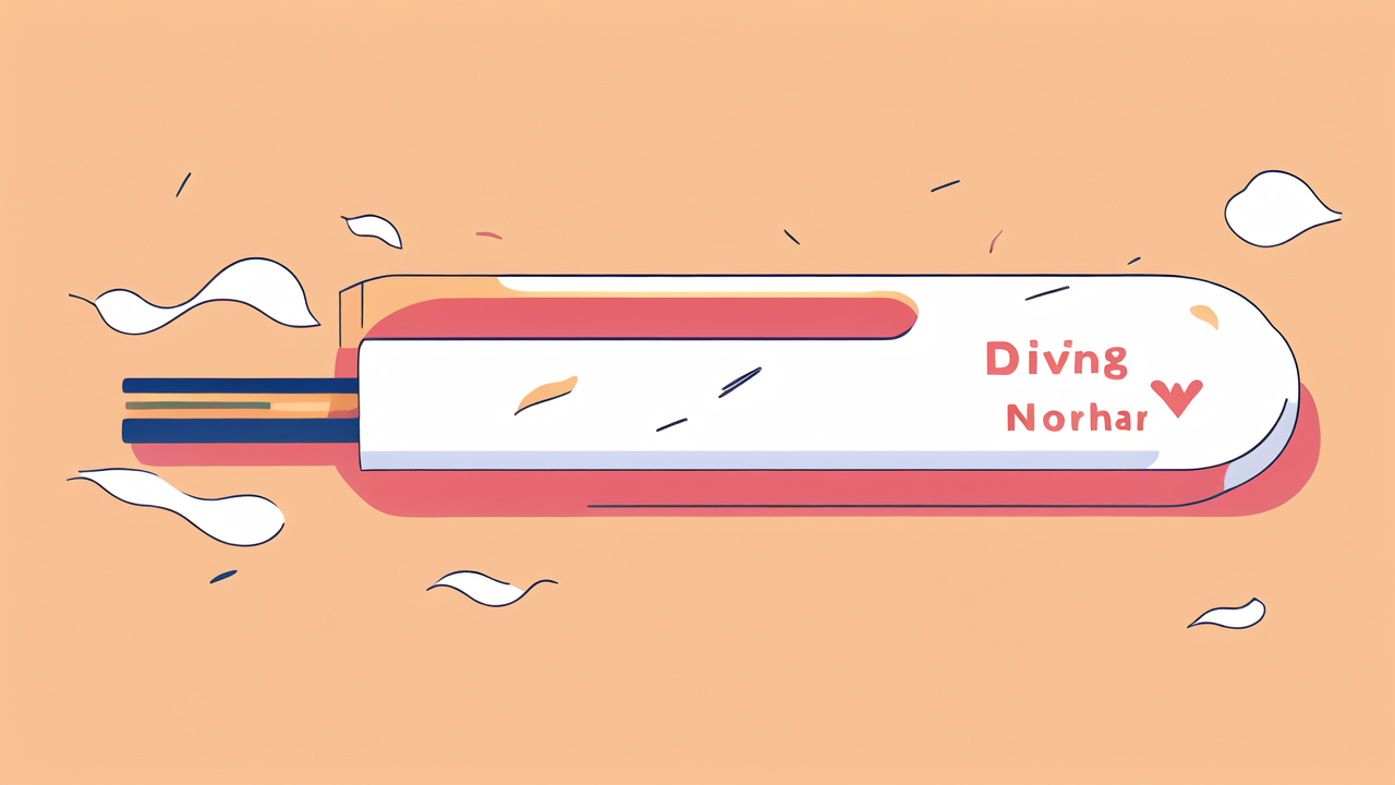 medium bongs, Diving board in motion with red stripe and "Diving" text on beige background.