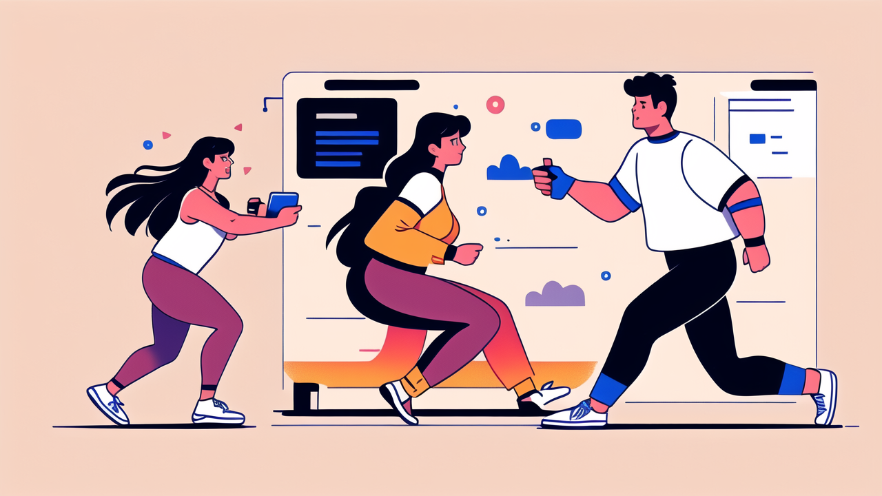 Three women running with Smart Watch, illustrating body measurement tracker.