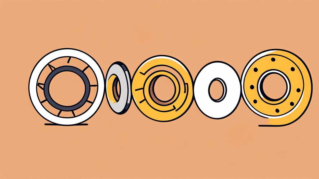 6001 2RSH bearings maintenance visualized by colorful doughnuts on peach background.