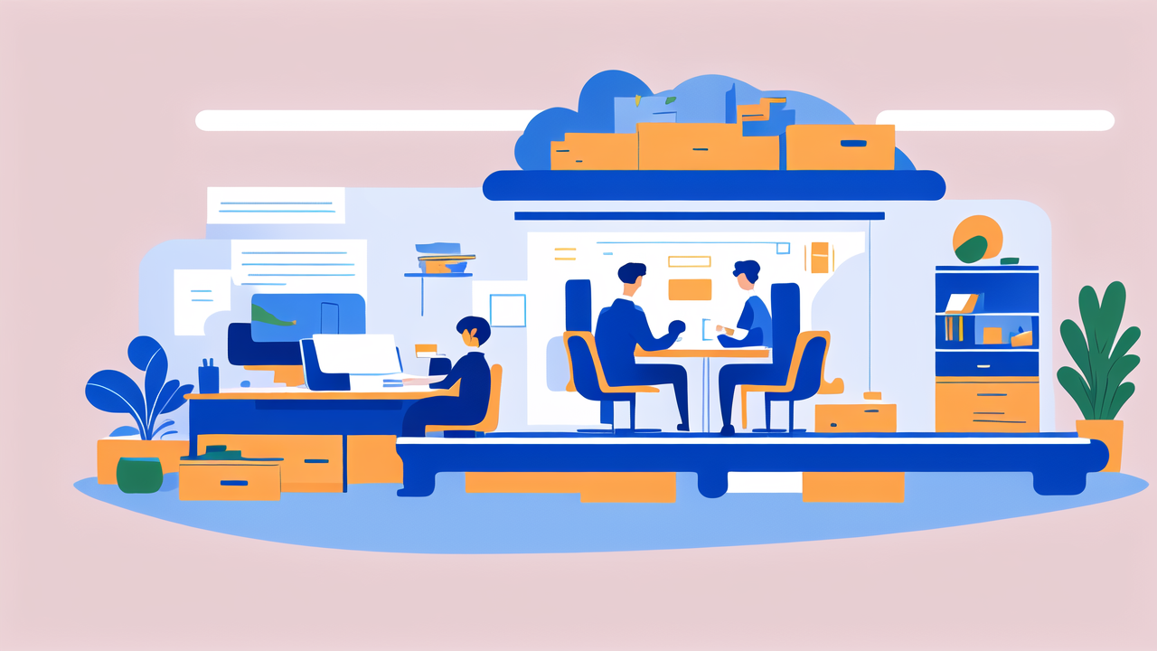 office desks with shelves