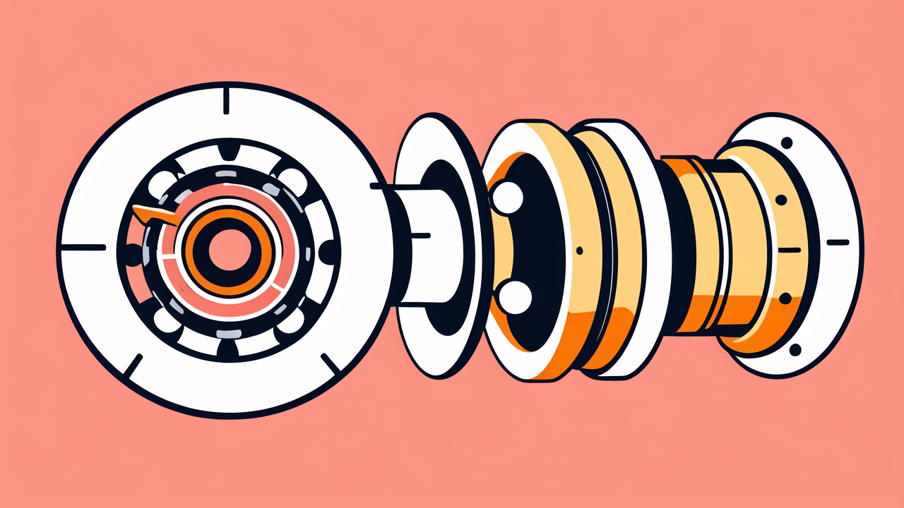 Abstract design featuring 6303 C3 Bearing elements in white, orange, black, gold.