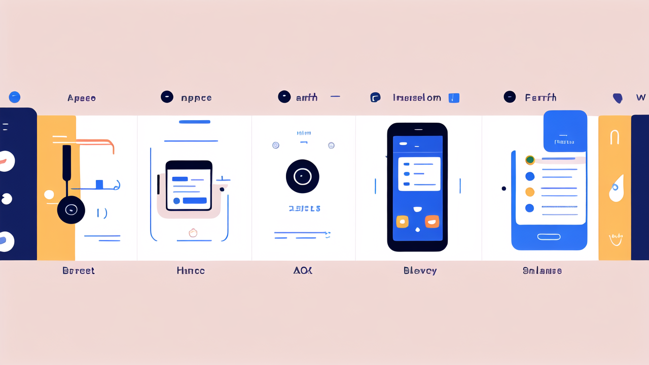 Wearable Technology monitoring image with blue-orange app interface icons