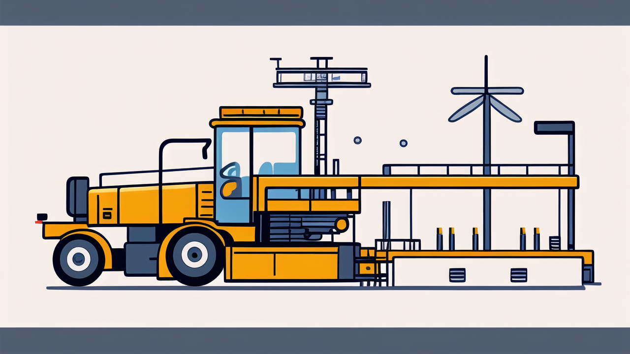 Vibrant industrial facility with stylized structures featuring 6207 bearings elements.