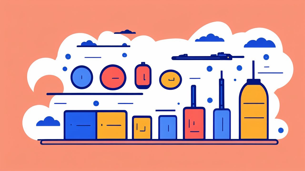polyacrylonitrile fiber, Minimalist cityscape illustration with vibrant colors featuring PAN-OX Fiber.