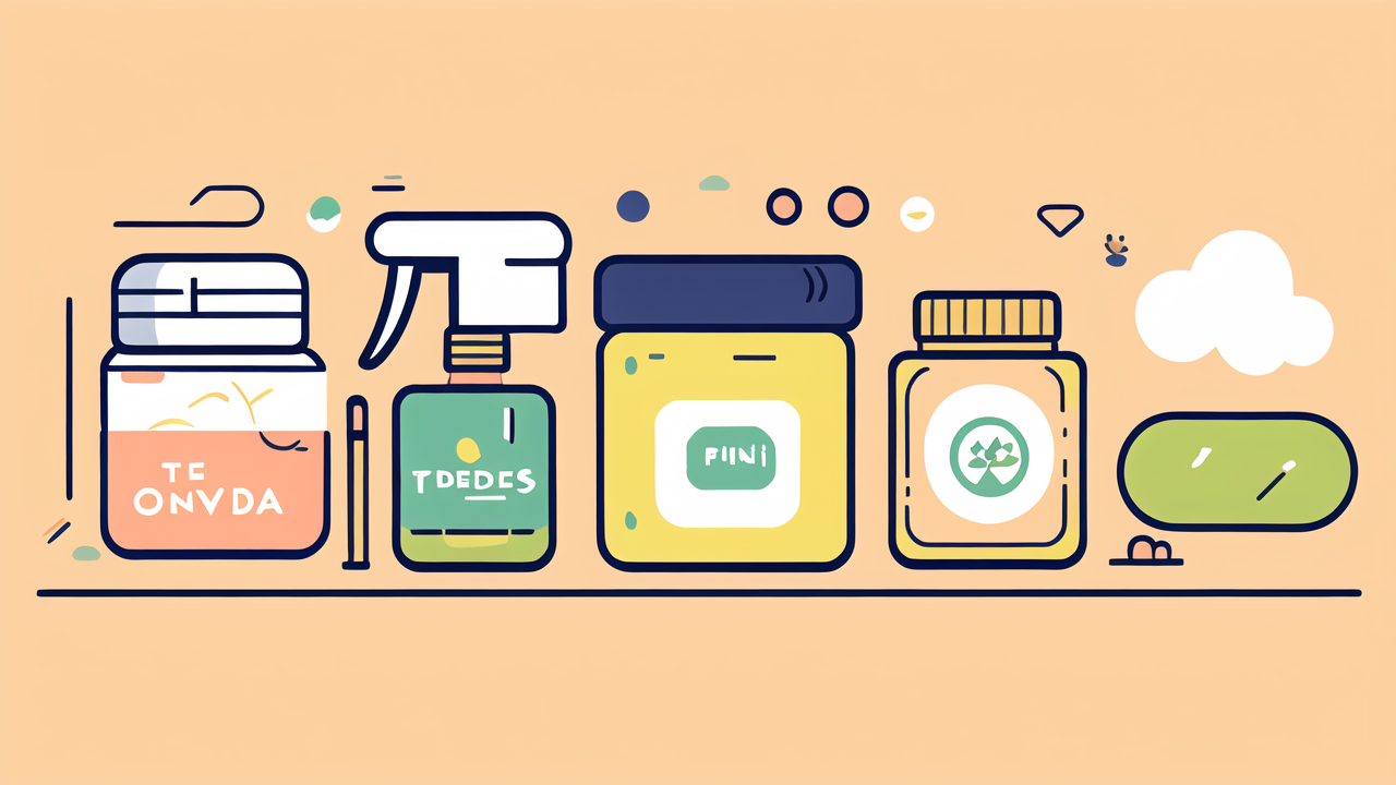 Sustainable baby cleaning products with playful labels and pastel colors.