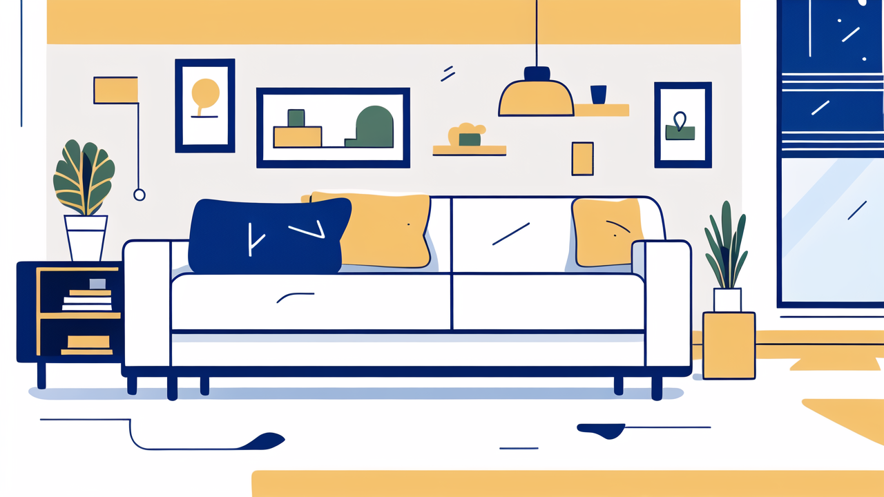 Modern living room with TV stands and minimalist Media Hub decor