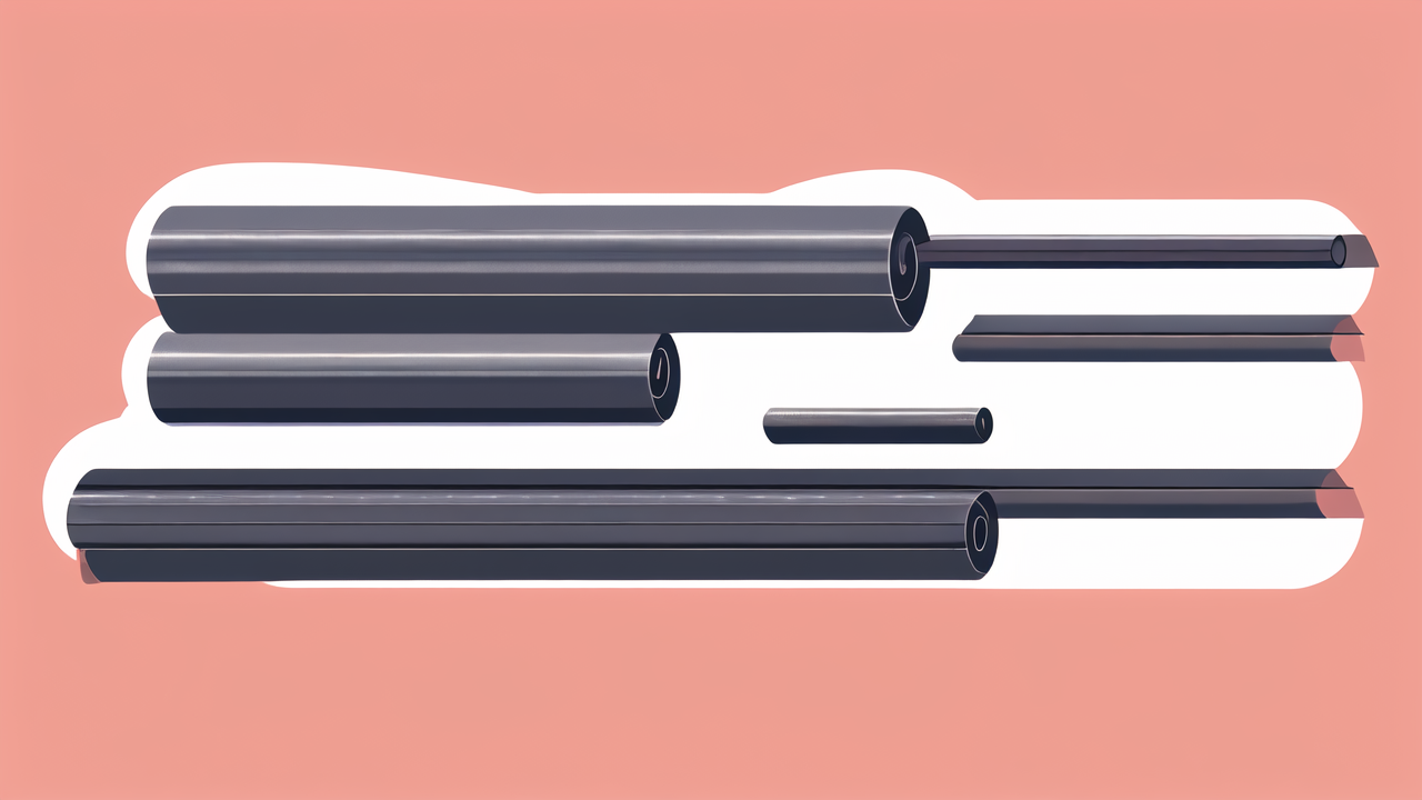 Black and white carbon fiber fishing pole rods on a pink background