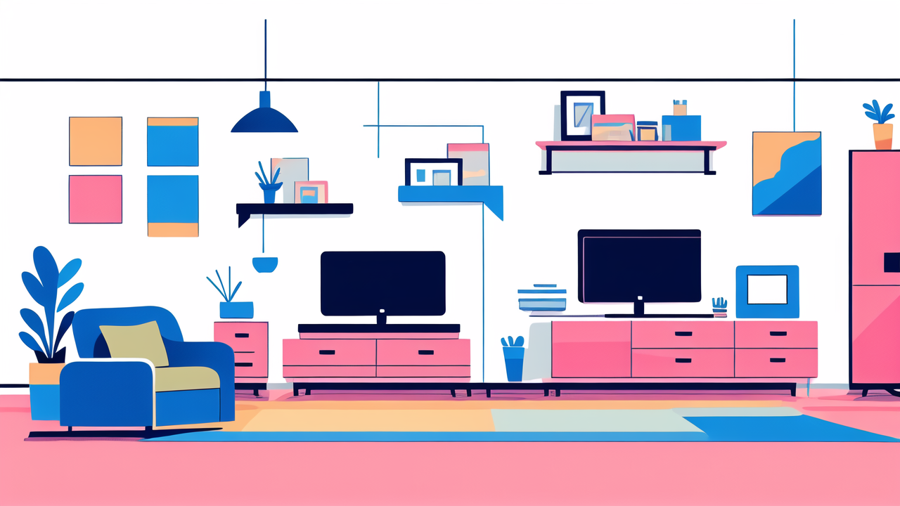 Minimalist living room with Multifunctional Furniture and space saving dresser.