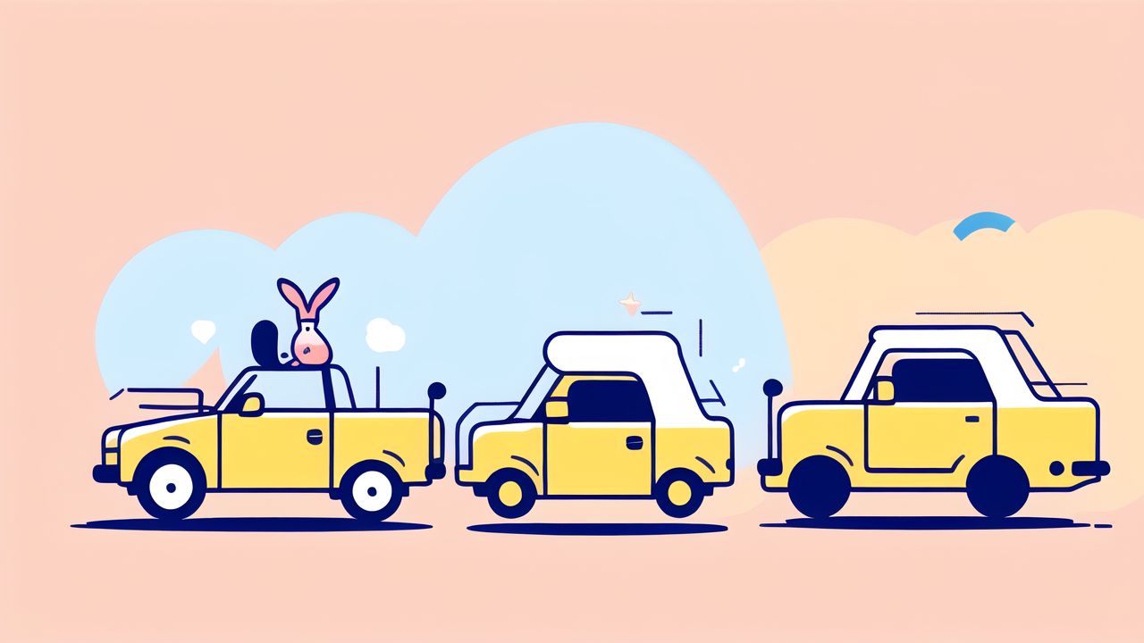 plaything for a baby learning to walk, Two cartoon rabbits converse, left one with book in blue shirt, playful scene.