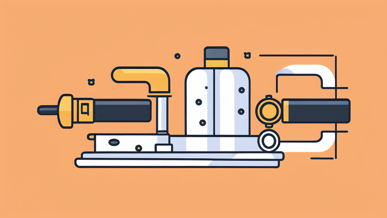 6902 zz bearing, Stylized illustration of abstract machine with central body, handle, nozzle; orange backdrop.