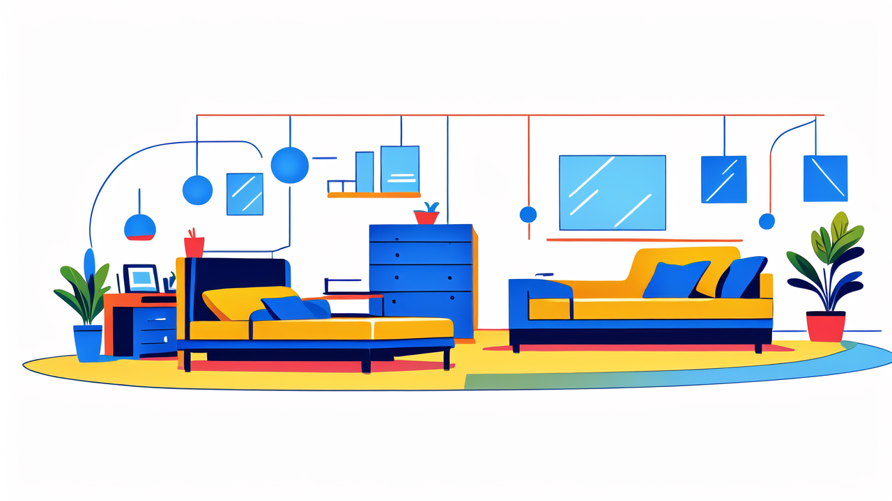Adjustable couch in modern living room, space-saving furniture focus