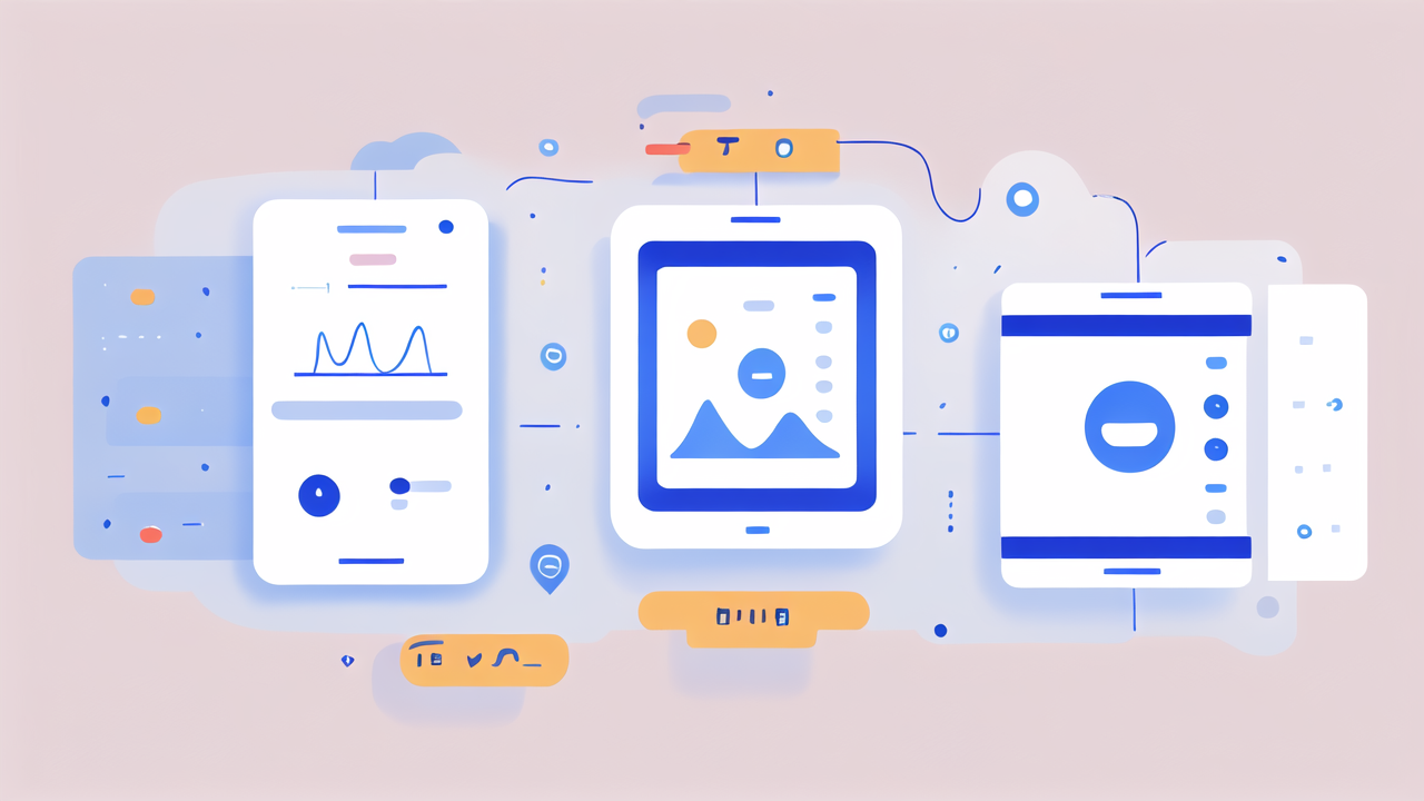 wearables clothing, Three smartphones on a pink background, showcasing data, travel, and social apps.