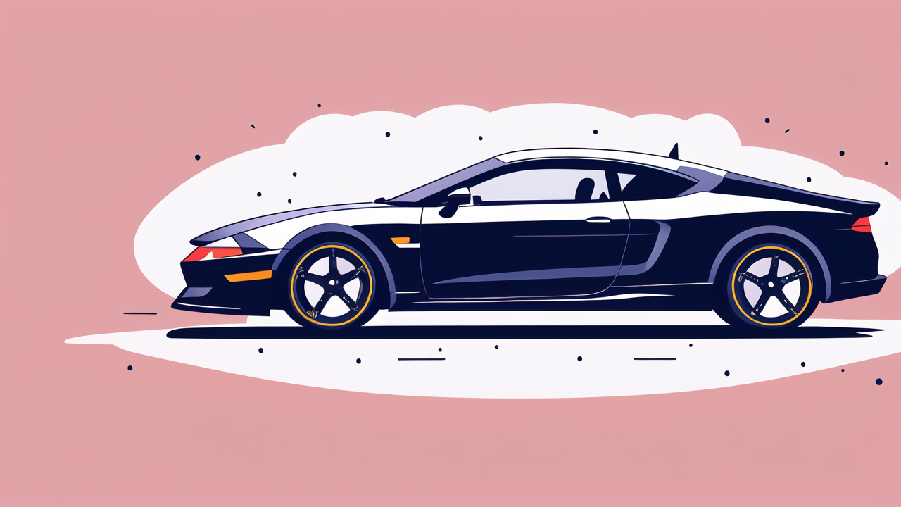 Black sports car emphasizing strongest carbon fiber weave on open road