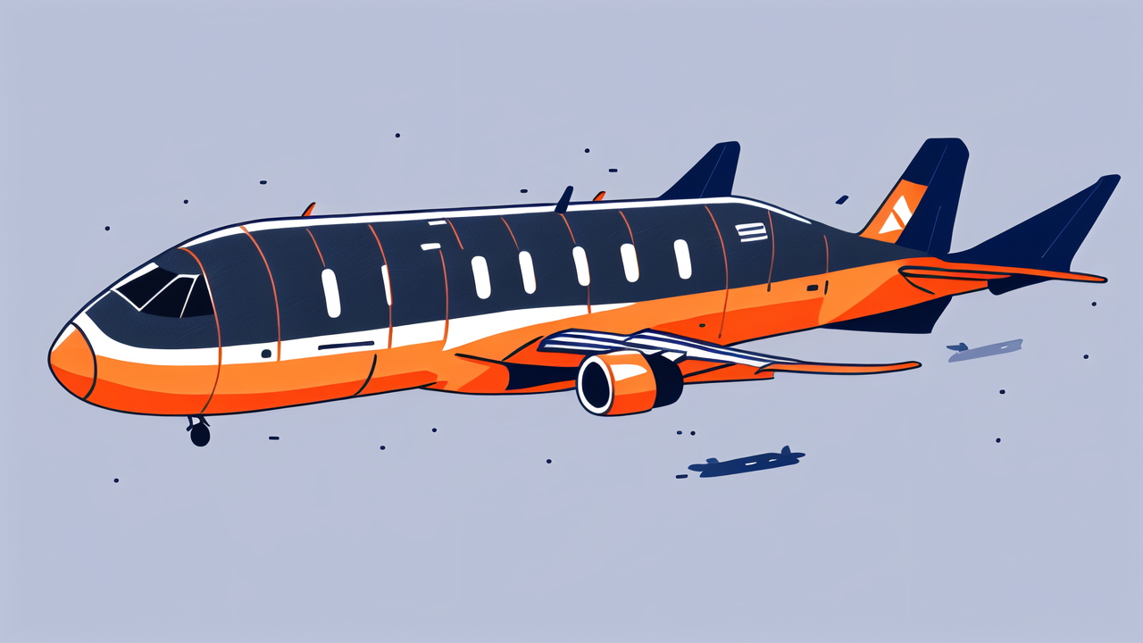 carbon fiber structural beams, Airplane in flight with Carbon Fiber C-Beams against a vibrant abstract backdrop.