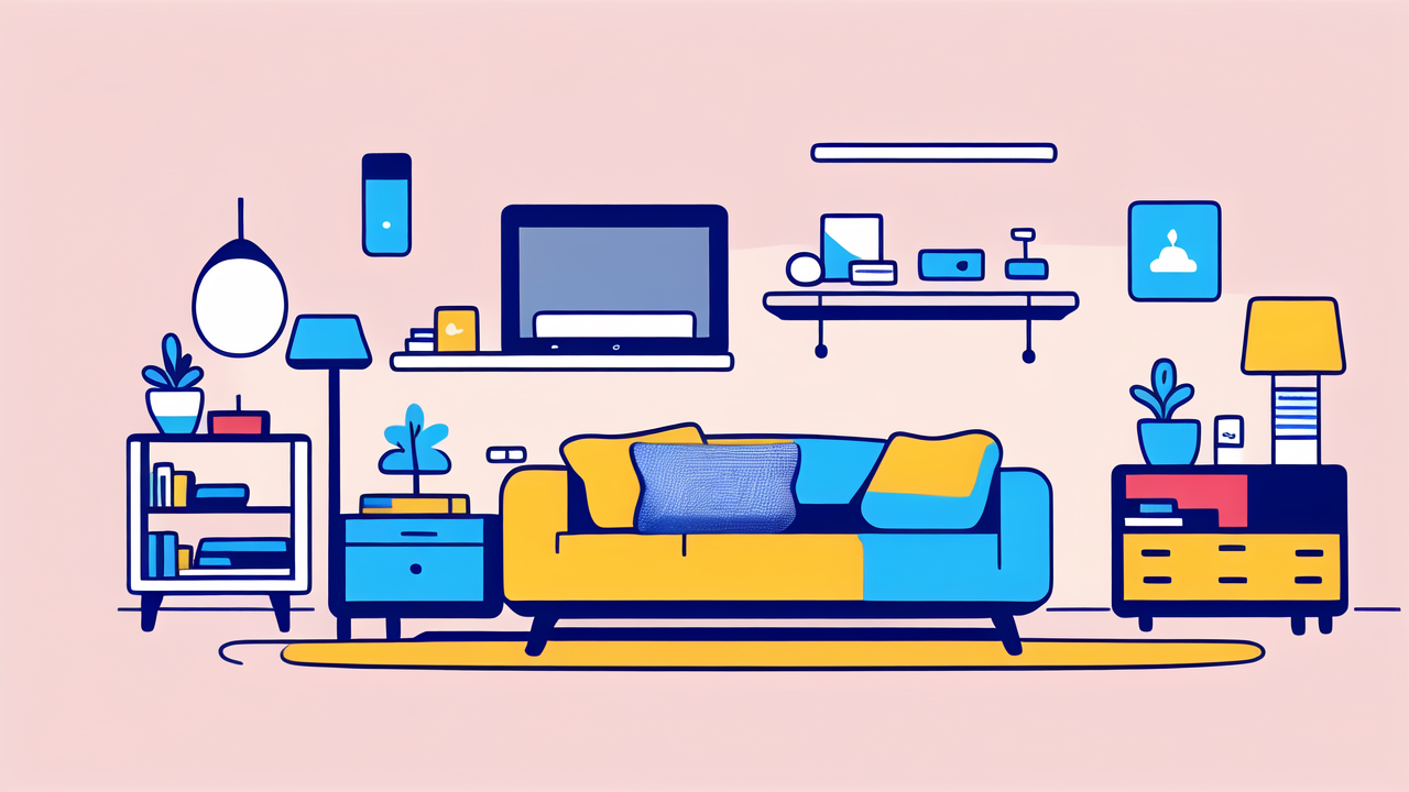 Modern living room with yellow Seat Recliners, plants, space saving dresser
