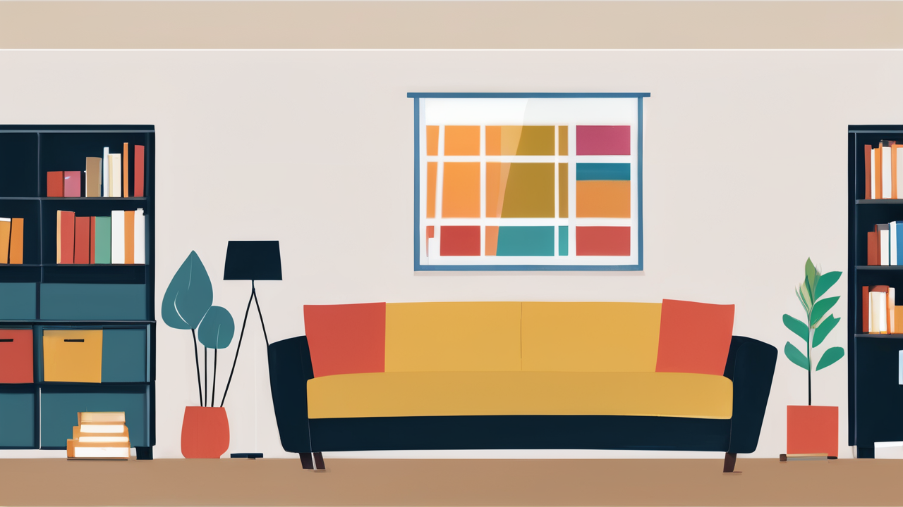 Minimalist room with space-saving chairs, blue dresser, and decluttering tips for hoarders.