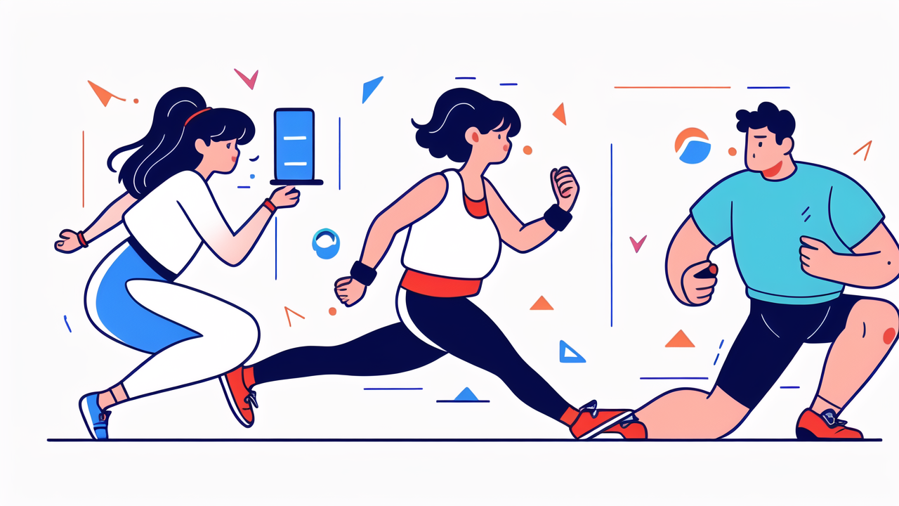 Vibrant interface showcasing Fitness Tracking Technology, with Advanced Workout features.