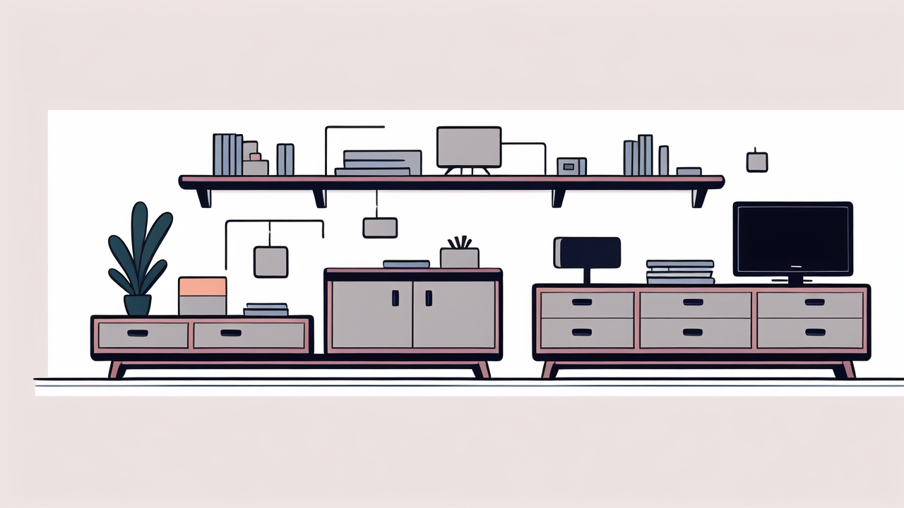 Modern decor in home with gray entertainment units, pendant lights, and bar benches.