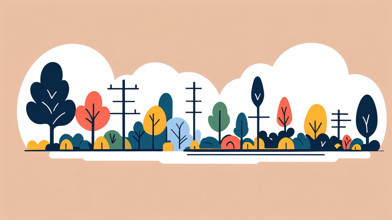 fiberglass tree stakes, Fiberglass garden stakes support colorful stylized plants on a peach background