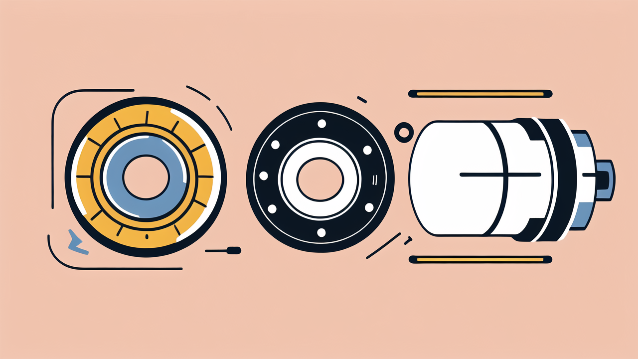 6203 rs c3 bearing with gears and cylinder on peach background