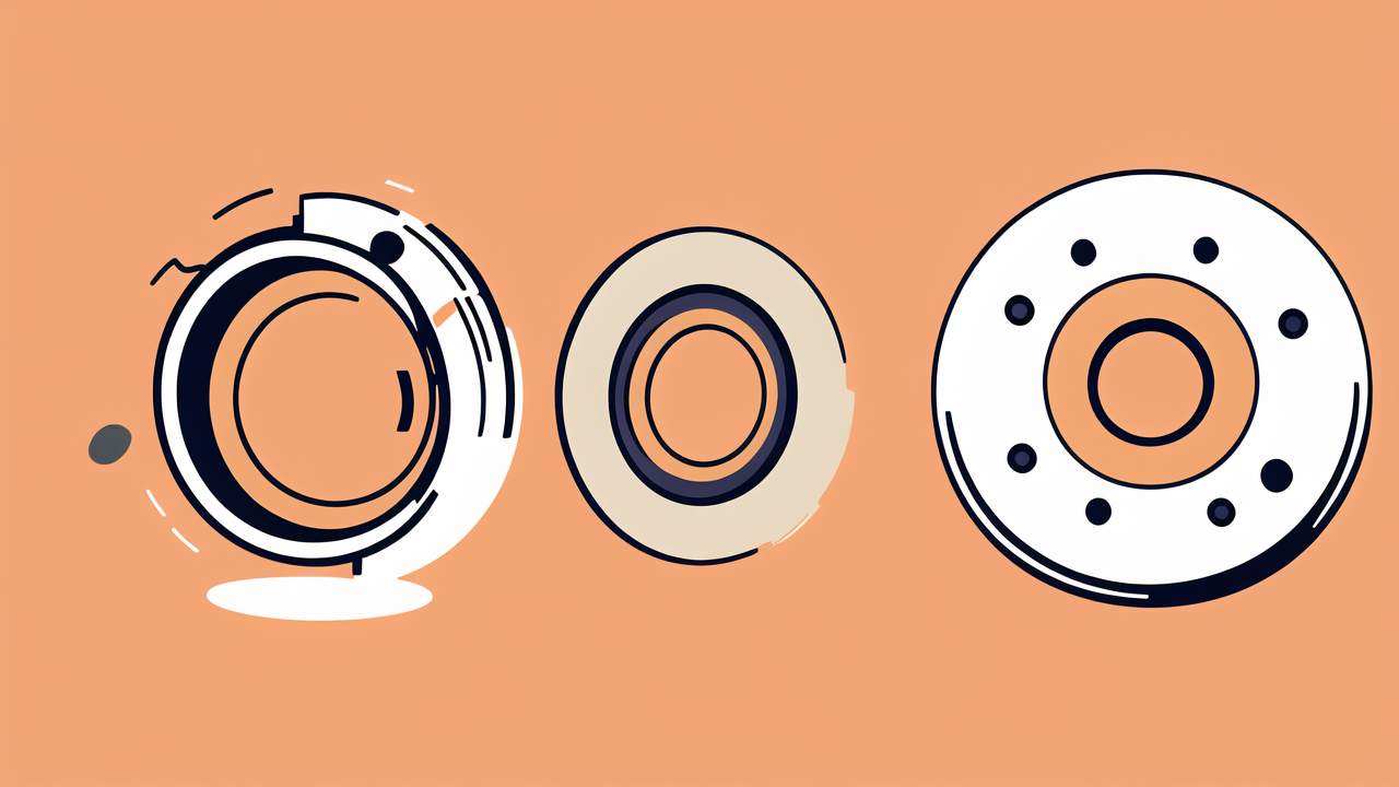 Abstract circular designs illustrating 6204 2rs bearings in diverse artistic styles.
