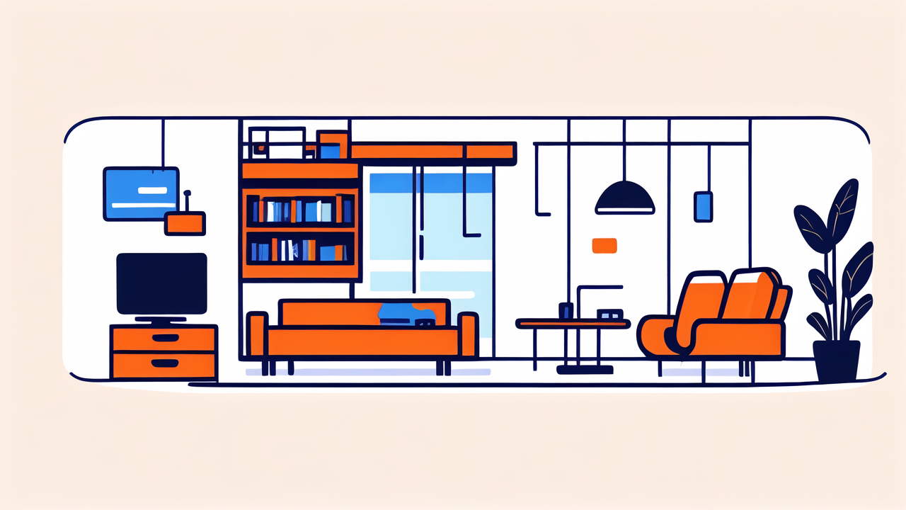Modern living room with wall recliner sofa, TV, bookshelf, and potted plant.