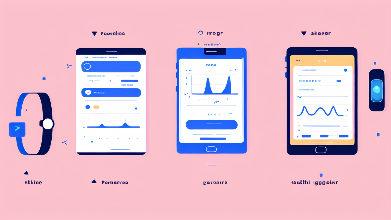 Smartwatches enhance preventive health practices, shown via app interfaces on phones.