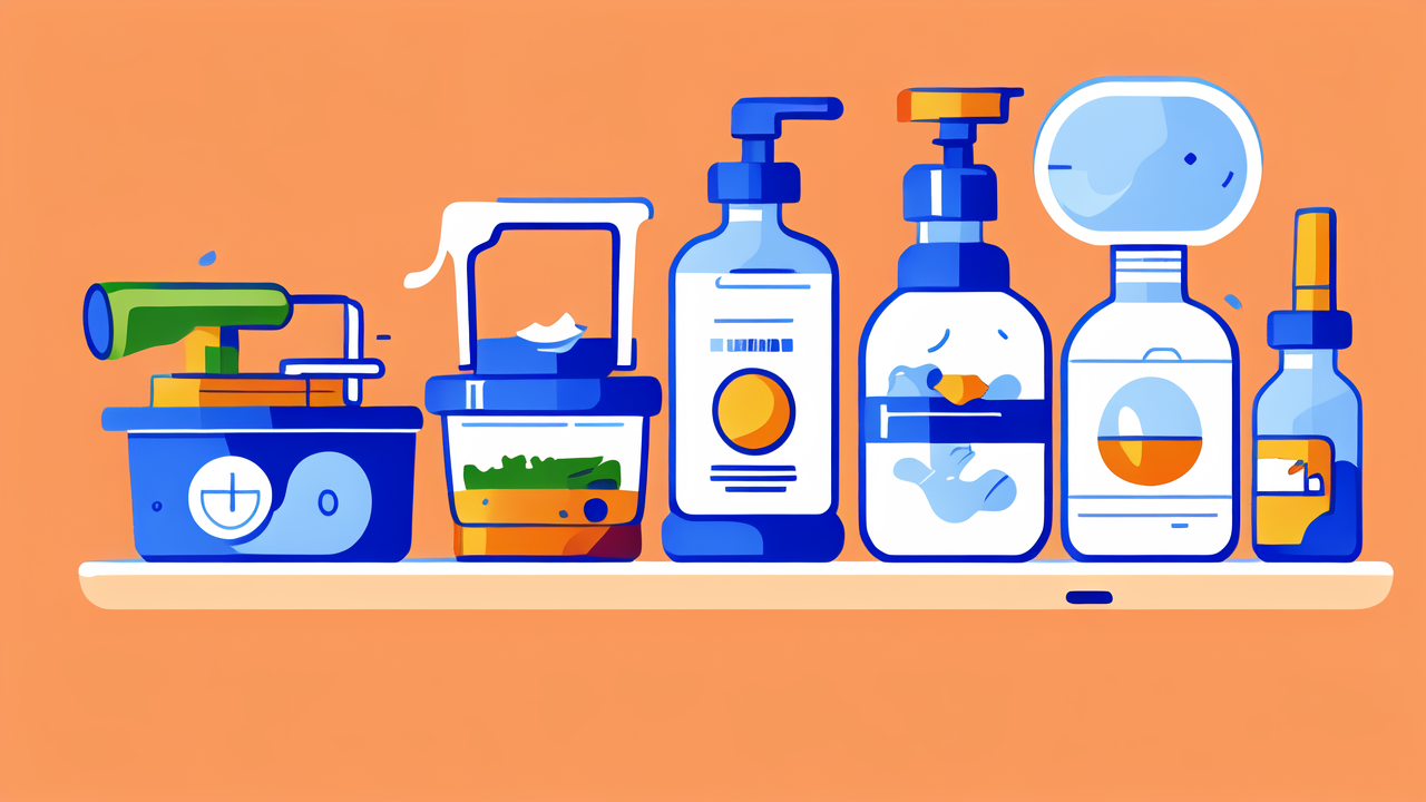 cleaning glass bong, Colorful kitchen items and citrus with a focus on a blender; Water Pipe Cleaning