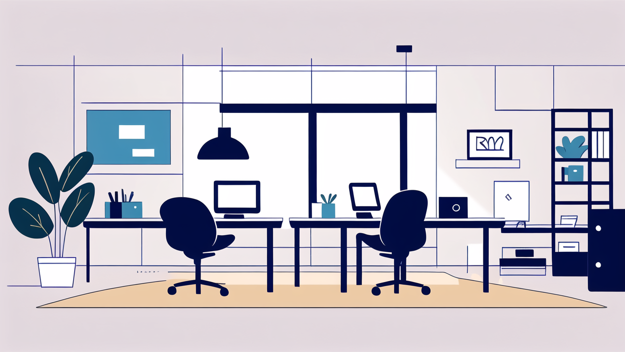 black and white desk