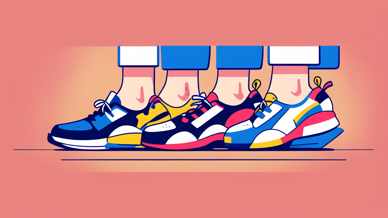 Fila Smart Shoes display vibrant sneakers on pink background, showcasing smart footwear.