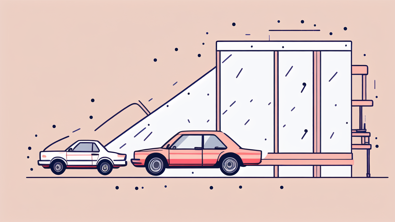 dry carbon vs wet carbon, Dry Carbon illustration of white and red cars by a building in pink setting