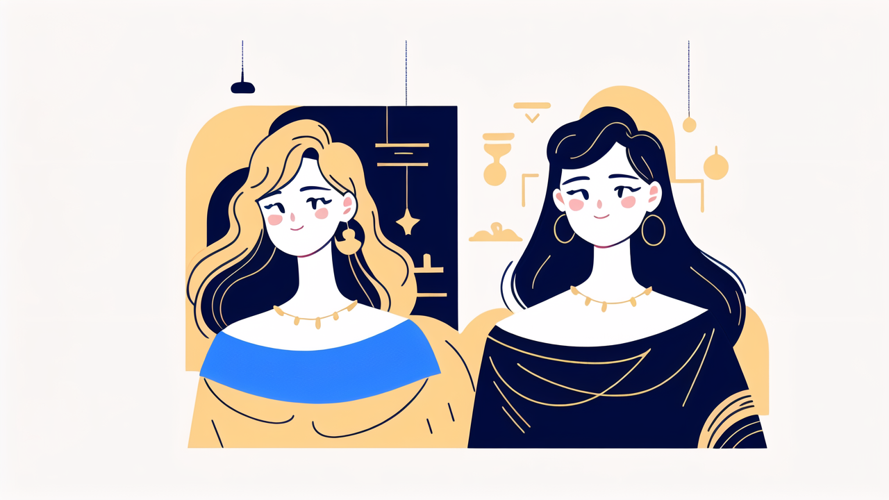 Elegant interiors with minimalist blue and yellow theme; white and gold wall art.