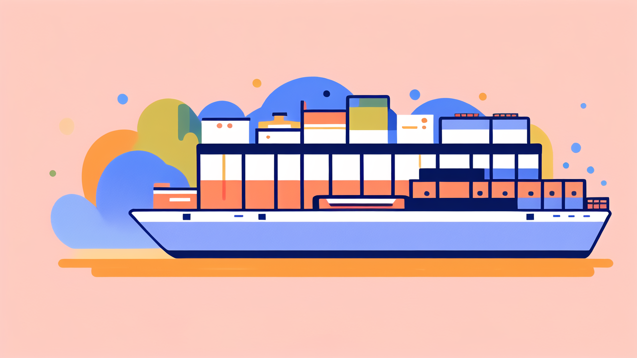 6000zz bearing price, Stylized cargo ship at sunset; 6000zz bearings prominent theme; vibrant blue-orange hues