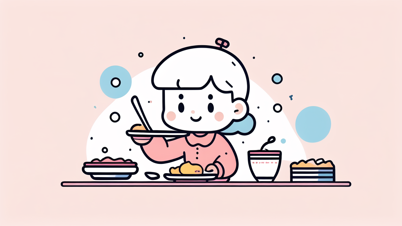 Bunny plates and vibrant suction plates in cozy kitchen scene with colorful foods