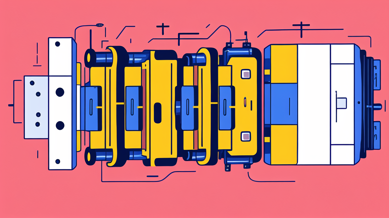 6002 bearing skf, SKF 6002 Bearings arranged abstractly with gears and levers in blue, orange, and white.