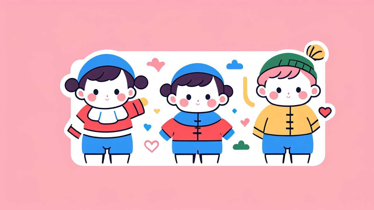 Vibrant image of Hawaiian family matching outfits with matching family hats scattered.