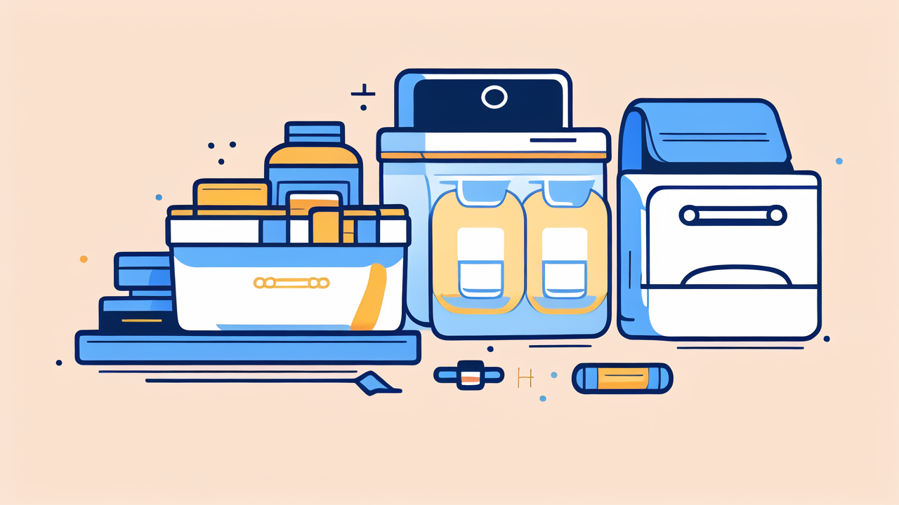 Diaper Baby Bag with versatile blue and white household items, Diaper Bag Organizer.